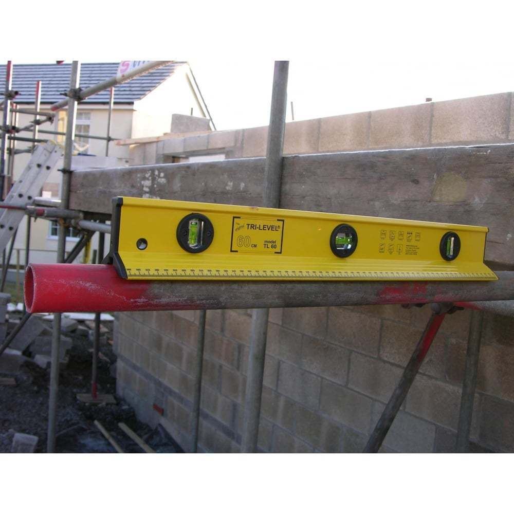 Spirit Level 3ft 36" Tri Beam 914mm Coping Stone Builders Aluminium 3 Vial Ruler