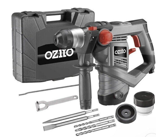 Ozito by Einhell 900W Rotary Hammer Drill Kit RHD-900U 360° Rotating Side Handle