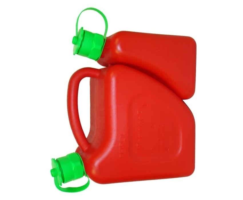 Combi Can  - 5L Fuel Petrol Canister & 2L Oil Tank 5 Litre Twin Spout Jerry Can