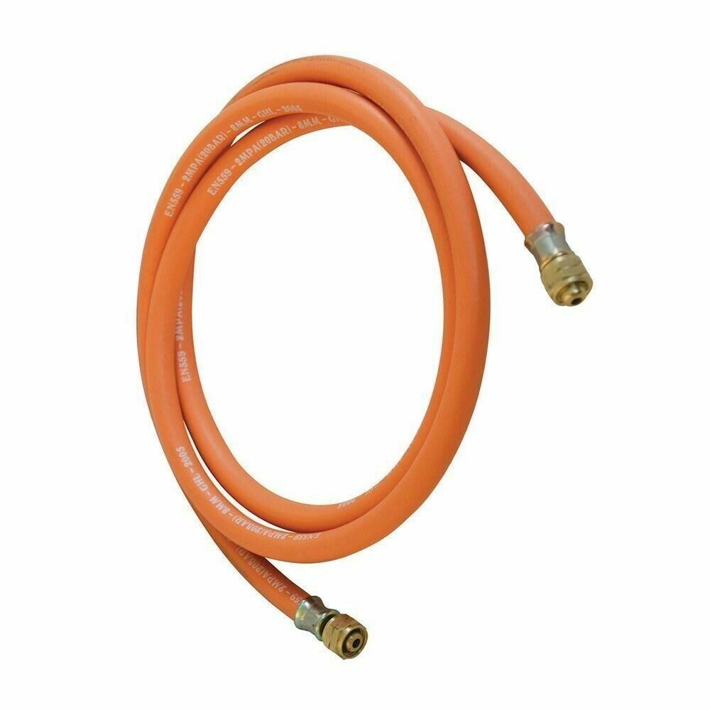 Butane Propane Gas Hose 2M 2 Metre 20 Bar With 3/8" 10mm Female L/H Thread BBQ