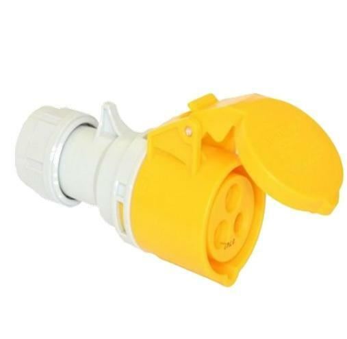 Trailing Socket 32 Amp 3 Pin 110V Coupler Yellow Site Ceeform IP44 Outdoor PCE