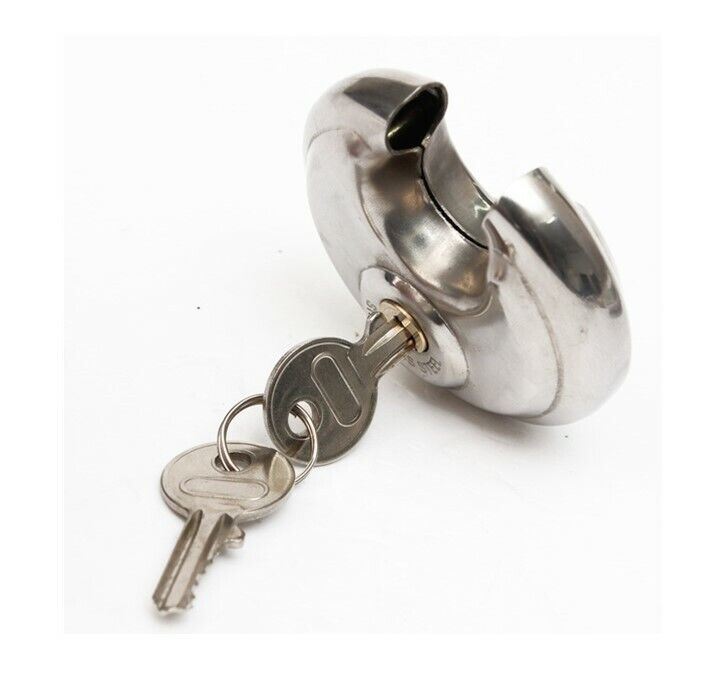 Round Padlock 70mm Disc Lock Discus 2 Keys Stainless Steel For Security Chain