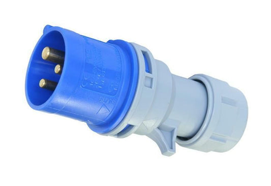 16Amp PCE Plug Ceeform Male 16 A IP44 230v 240v Blue Trailing 16 Amp Hookup