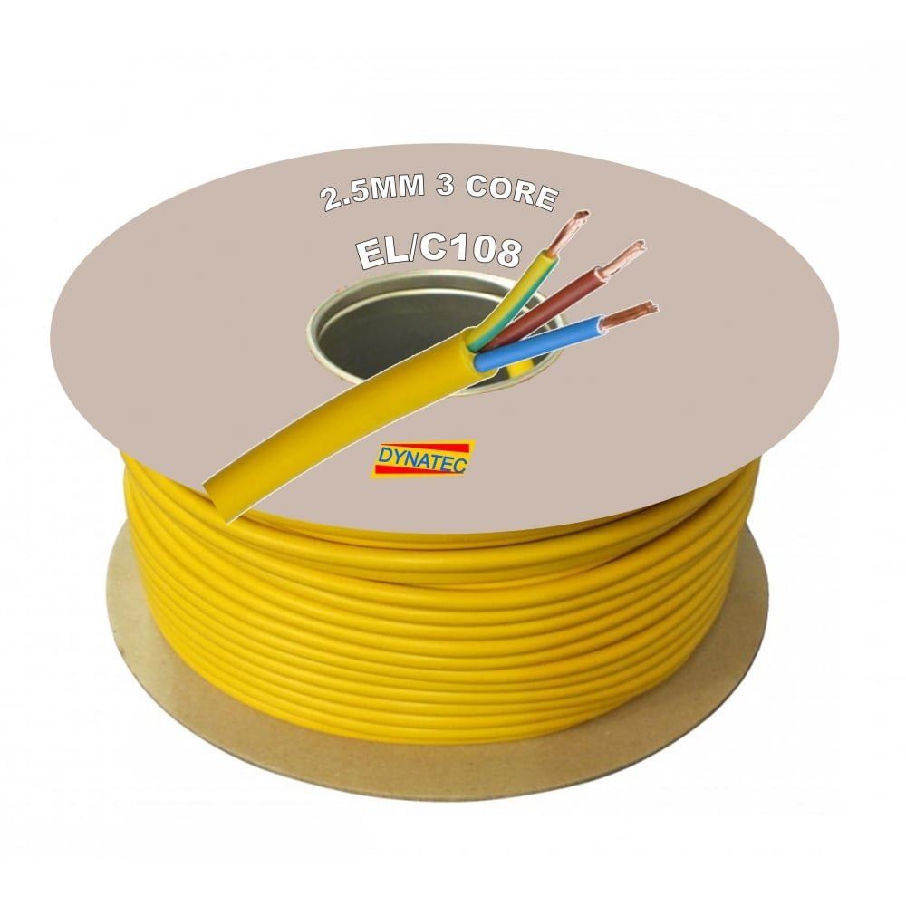 Arctic Cable 100 Meter 2.5mm Artic Metre Yellow 110 V Site Volt 3 Core M Extension