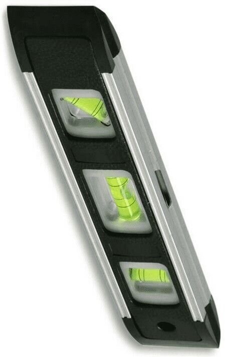 Magnetic Torpedo Spirit Level Lightweight Small Brick Line 3 Vials Scaffold 9"