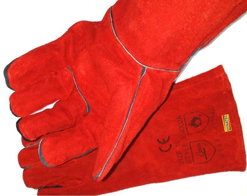 Welding Gloves 2 Pairs Log Fire Wood Burner Glove Stove Welders Gauntlet Hi Heat