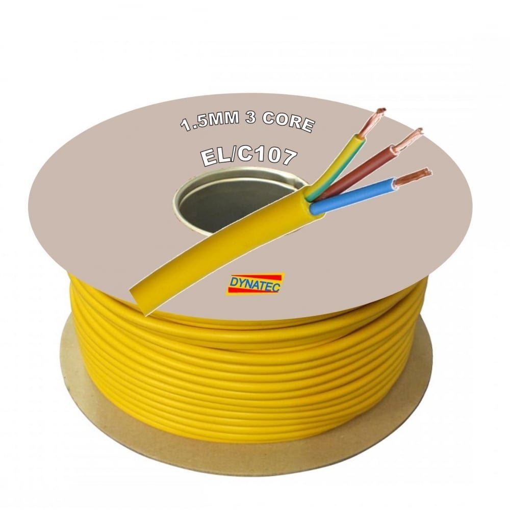 Arctic Cable 100 Meter Coil 1.5mm Artic Metre Yellow 110 V Volt 3 Core 16 Amp to 13 Amp M Extension Reel DX/3001386