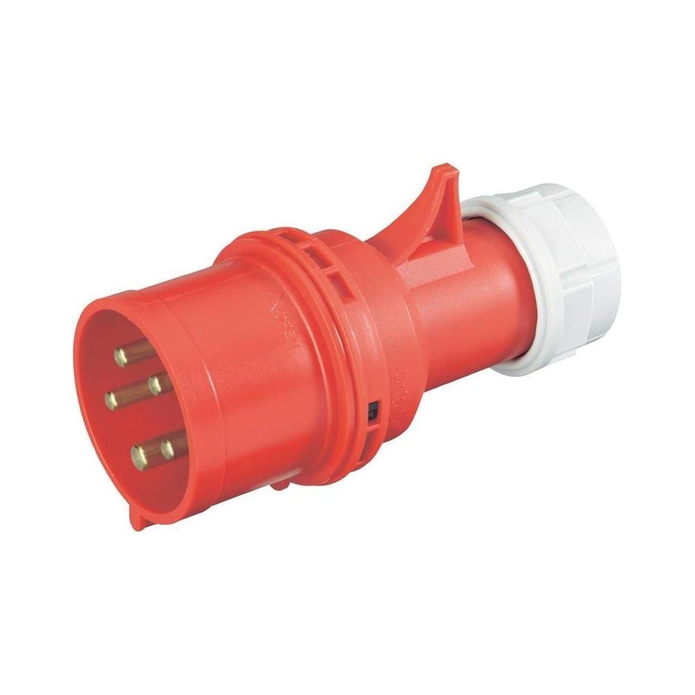 415v 32A 5 Pin Plug Connector Red Workshop Site Trailing Phase 32 Amp 025-6