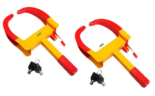 Anti-Theft Wheel Clamp 2 Heavy Duty Safety Lock For Caravan Car Van Motorcycle