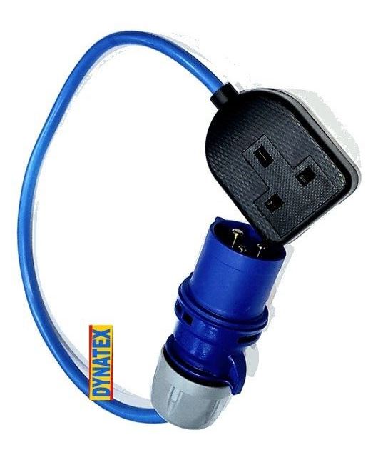 Generator Fly Lead 16 Amp Plug To 13A Socket Caravan Hook Up Power Cable NEW