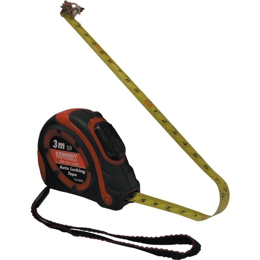 3 M Auto Locking Tape Measure Double Sided Steel Nylon Coated Magnetic Tip Metre