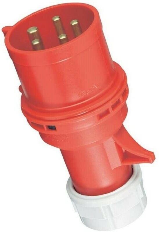 32 Amp 5 Pin 3P+N+E 415V Male Plug PCE Red 32A Ceeform Commando IP44 Outdoor