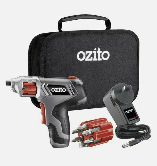 Cordless Screwdriver Lock and Load Auto Screwdriver 3.6V 1.5Ah Li-Ion Ozito NEW