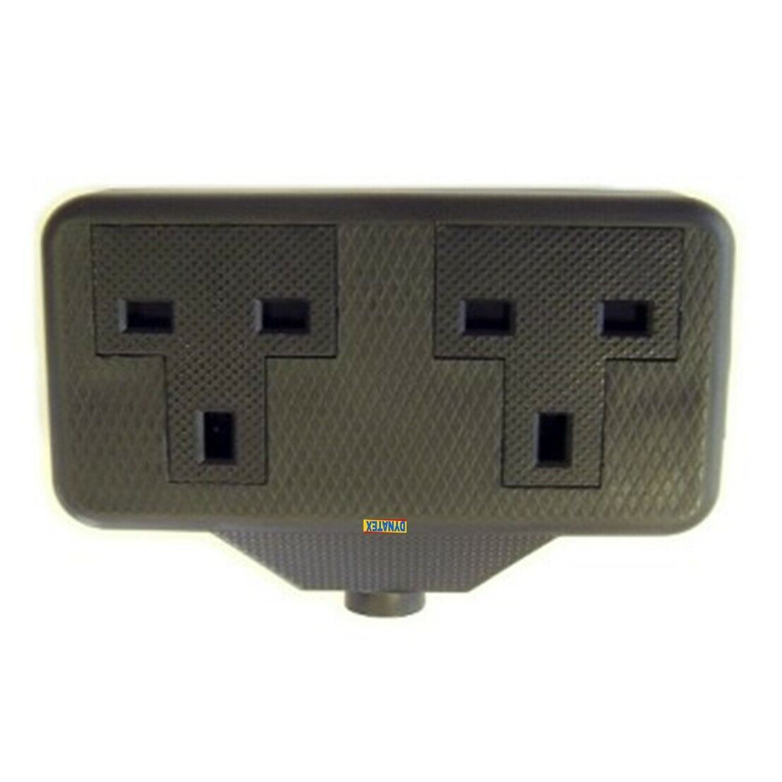 13 Amp Electric Hard Rubber Twin Socket 13A Heavy Duty Mains Electrical 3 Pin