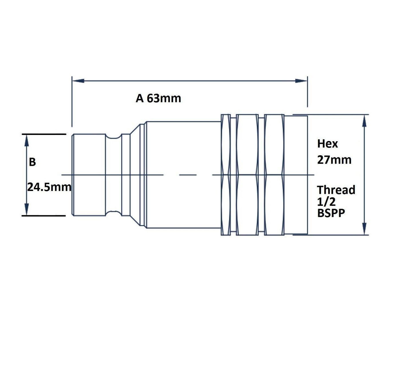 Flat Face 1/2" Breaker Hydraulic Hose Coupling 2 Probe Male 2 Female Carrier Set 1400873 2x82 2x83