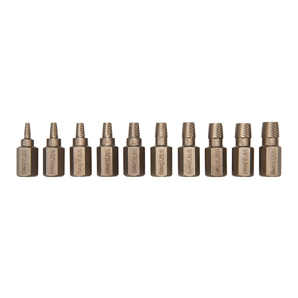 Silverline 10 Piece High Torque Damaged Screw Extractor Tool Set 3.2mm - 10.3mm