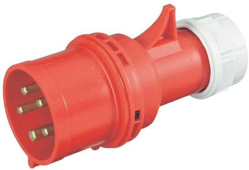 16 Amp 5 Pin Plug Male IP44 Connector Trailing 16A Red 400V 415 Volt Twist Lock