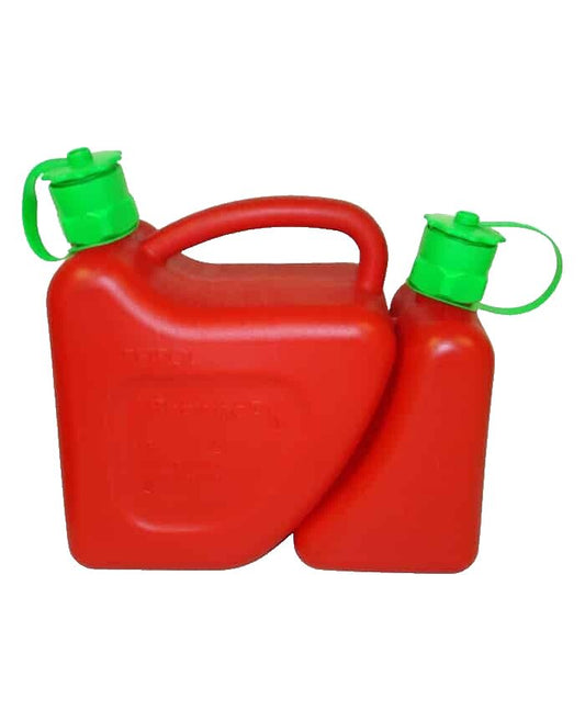 Combi Can  - 5L Fuel Petrol Canister & 2L Oil Tank 5 Litre Twin Spout Jerry Can