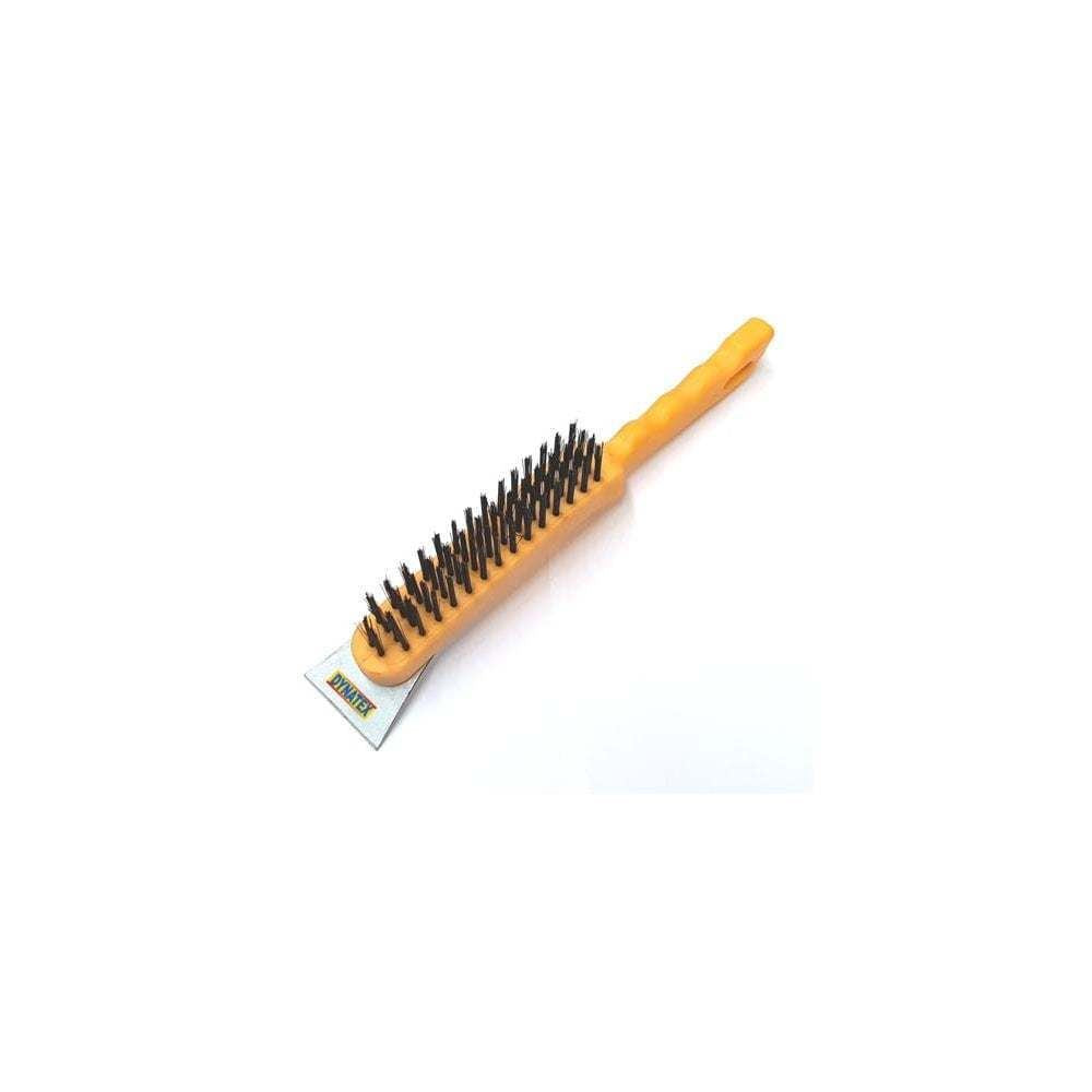 2 Heavy Duty Wire Brush DIY Engineers & Steel Scraper Rust Scale Paint 4 Row NEW