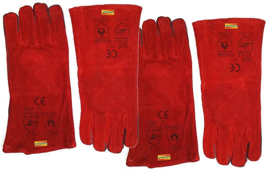 Welding Gloves 2 Pairs Log Fire Wood Burner Glove Stove Welders Gauntlet Hi Heat