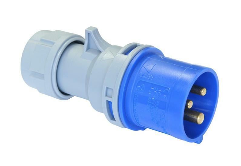 16Amp PCE Plug Ceeform Male 16 A IP44 230v 240v Blue Trailing 16 Amp Hookup