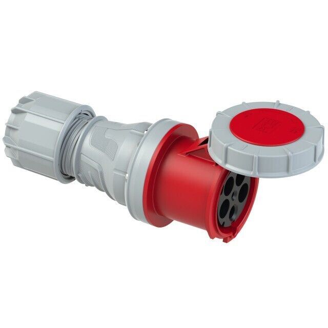 63 Amp 5 Pin Red Connector Trailing Socket 415V IP67 Rated 3 Phase PCE 2355