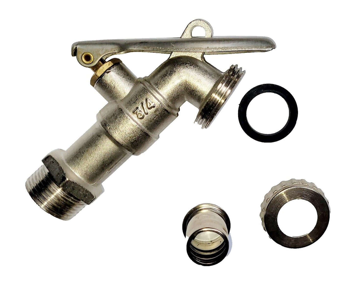 Tap Lockable 3/4" Inch Brass Garden Hose Bib Tap Valve Lever Locking Ball Valve 1402180