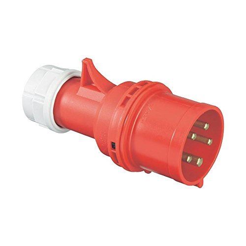 415v 32A 5 Pin Plug Connector Red Workshop Site Trailing Phase 32 Amp 025-6