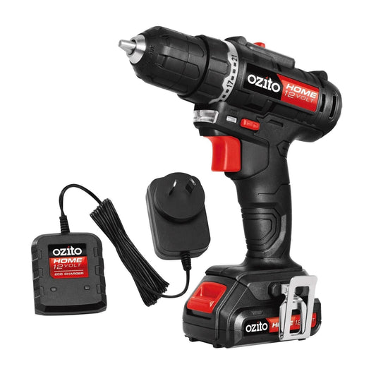 Drill Driver Kit Cordless Ozito ZLDDK150 12V Variable Speed LED Work Light