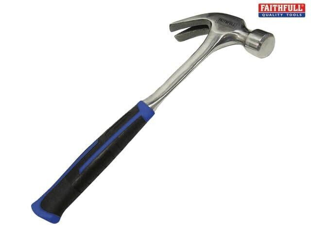 Claw Hammer Steel Shaft Faithfull 454g (16oz) FAICAS16 Rubber Grip FAICAS16