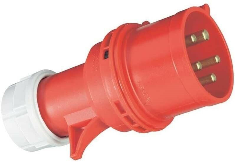 32 Amp 5 Pin 3P+N+E 415V Male Plug PCE Red 32A Ceeform Commando IP44 Outdoor