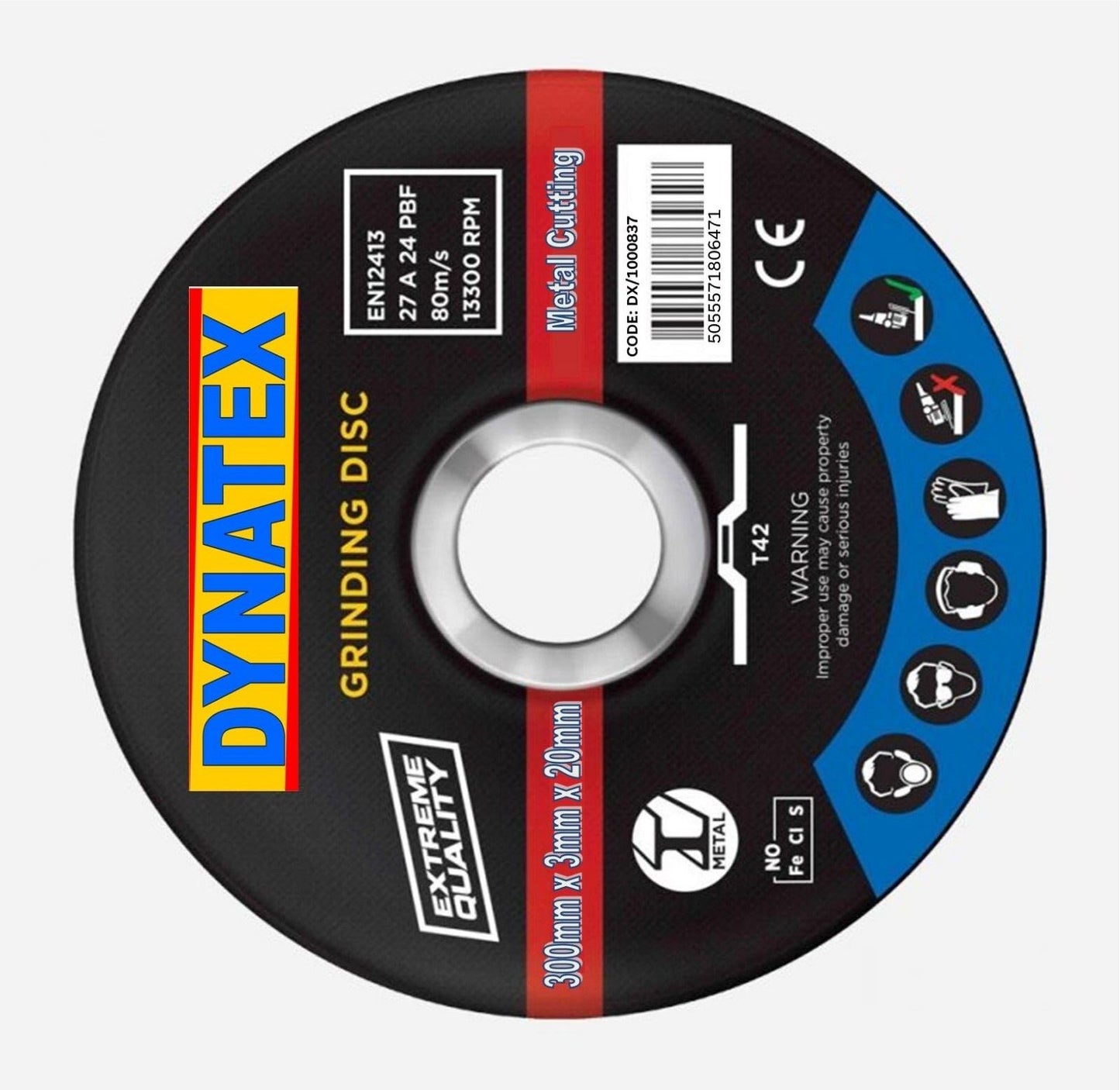 Metal Cutting Disc Inox Abrasive 300mm x 3mm x 20mm For Petrol Cut Off Saw