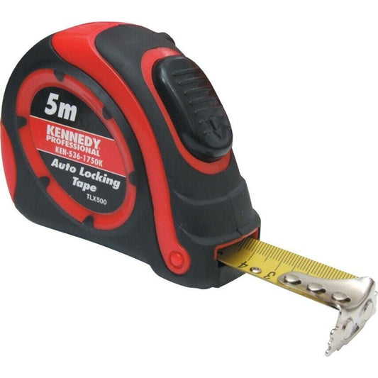 5 M Auto Locking Tape Measure Double Sided Steel Nylon Coated Magnetic Tip Metre