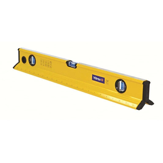 Spirit Level 2ft 24" Tri Beam 600mm Coping Stone Builders Aluminium 3 Vial Ruler