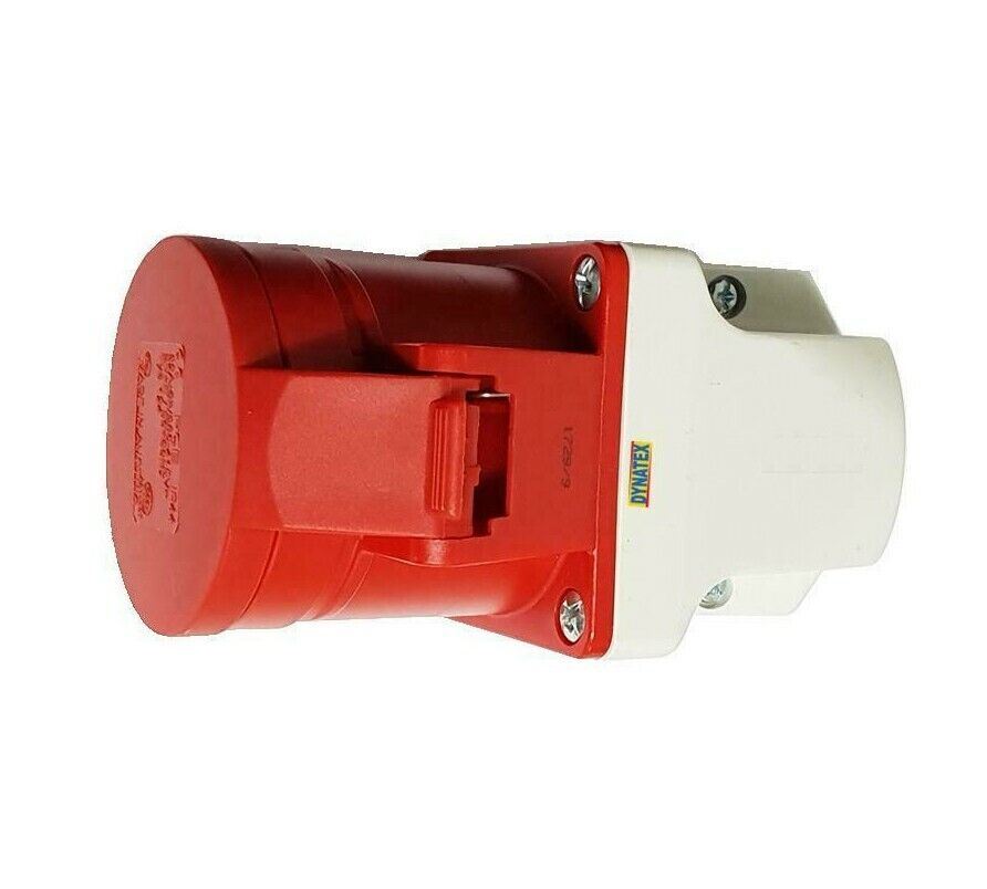 415v Wall Mount Socket Red 32a 4 Pin Garage Workshop 32 Amp Down Panel NEW