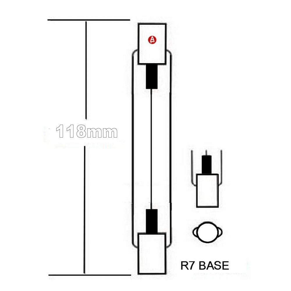 5 Linear Halogen Bulb C Class 230W = 300W 118mm 240V Security Floodlight RS7 DX/3001590