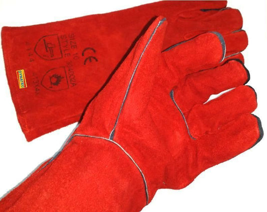 Welding Gloves Log Fire Wood Burner Glove Stove Welders Gauntlet Hi Heat Gloves