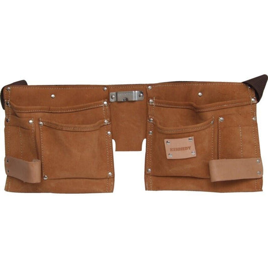 Tool Belt Leather Pouch 10 Pockets Builders Suede Apron Work Bag Holder Nail UK