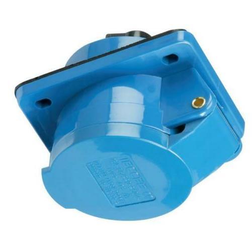 Panel Mounted Socket Angled 32 Amp IP44 PCE 230V / 240 Volt Blue 32A 240V  3001715