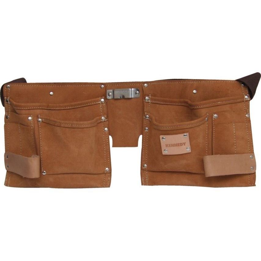 Tool Belt Leather Pouch 10 Pockets Builders Suede Apron Work Bag Holder Nail UK