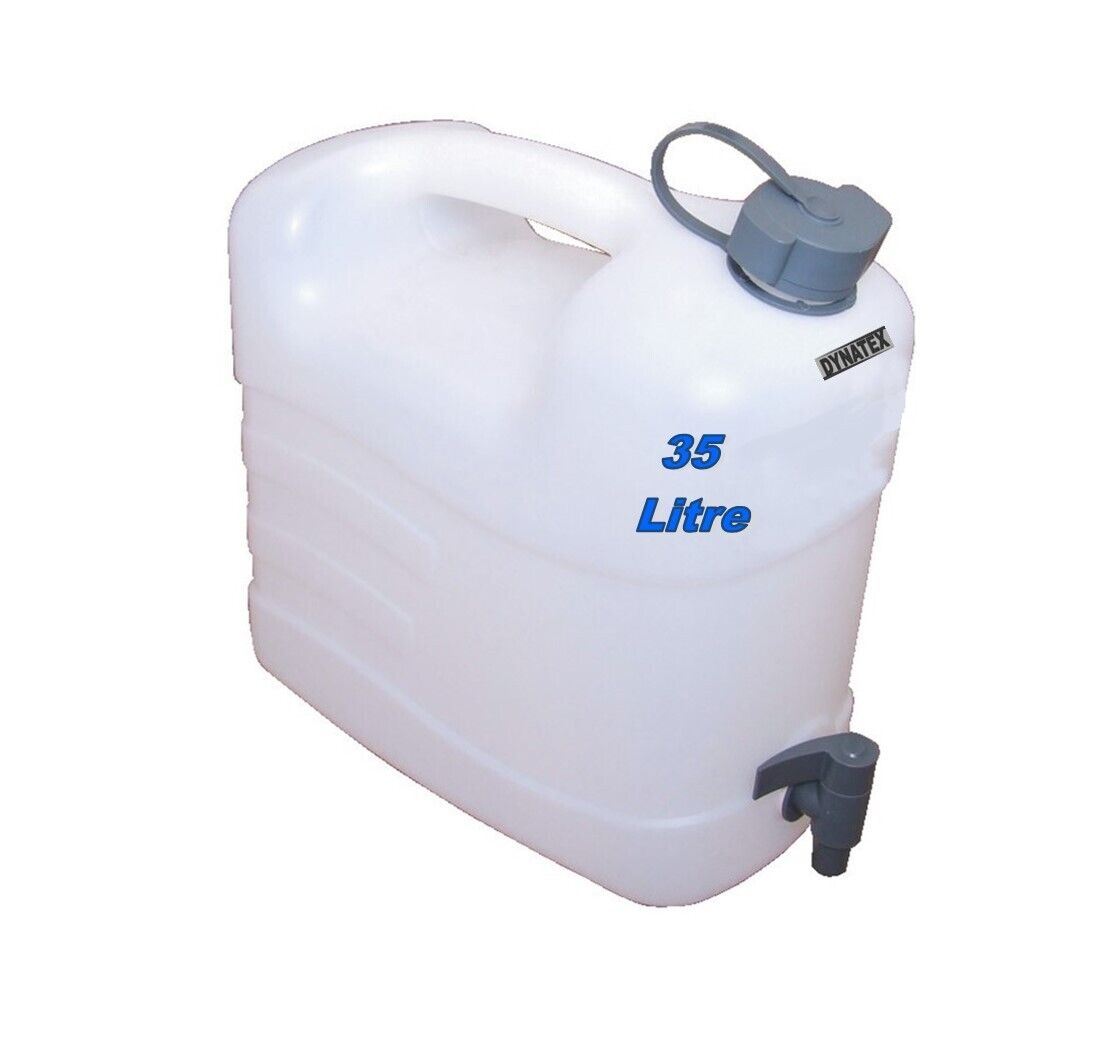 Water Carrier Jerry Can Container Food Grade Plastic 35 Litre Tap Connector 35L