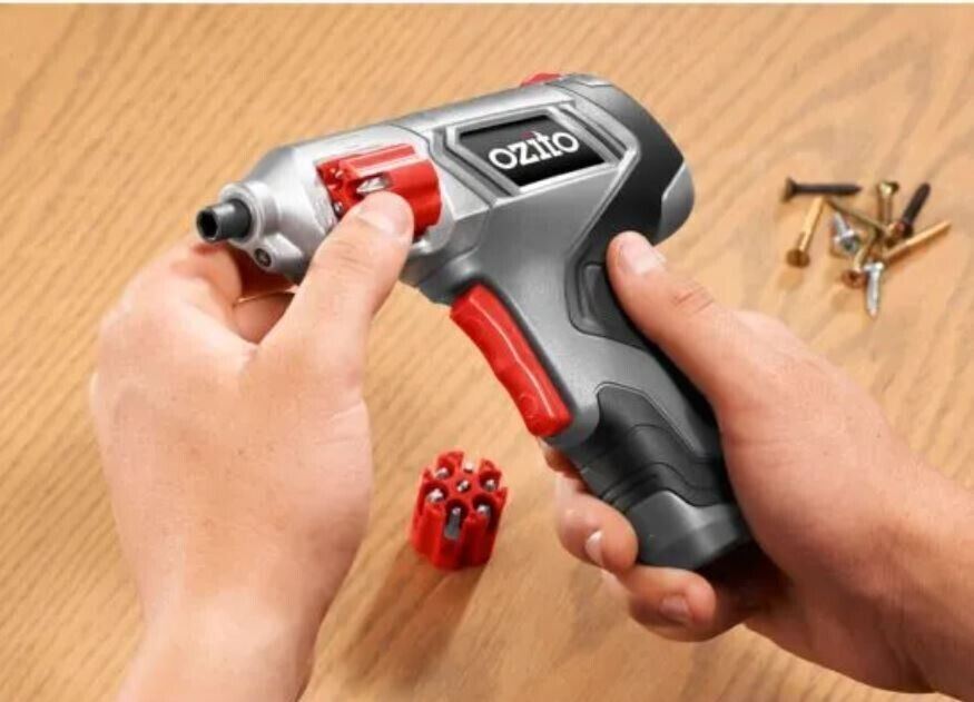 Cordless Screwdriver Lock and Load Auto Screwdriver 3.6V 1.5Ah Li-Ion Ozito NEW