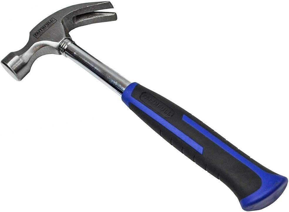 Claw Hammer Steel Shaft Faithfull 454g (16oz) FAICAS16 Rubber Grip FAICAS16