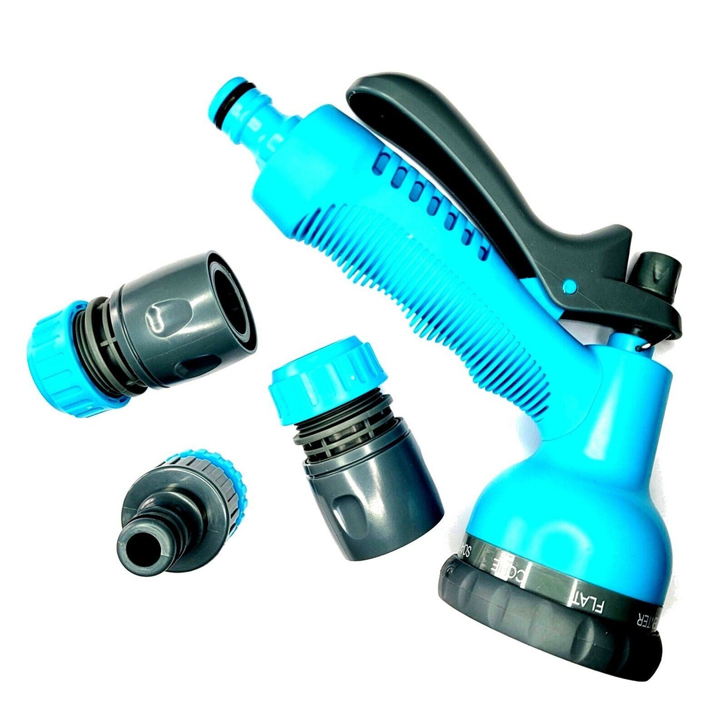 Garden Hose Spray Nozzle Gun Water Pipe 8 Multi Pattern Speed Click Connector 1402726