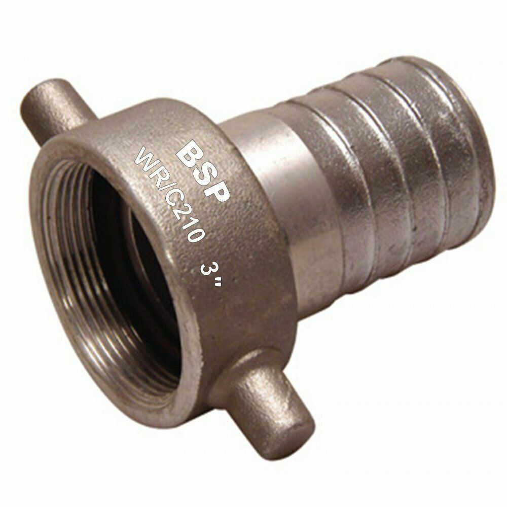 BSP Coupling Water Pump 3" Female Hose Tail Connector 75mm Suction Layflat NEW