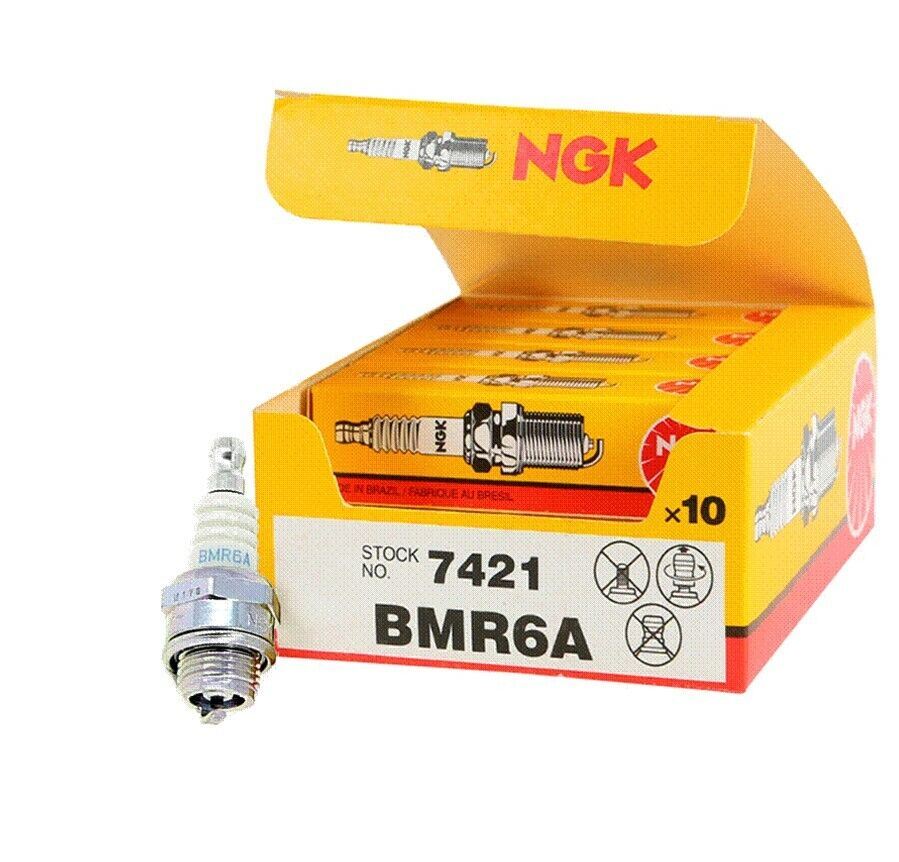 10 x NGK BMR6A Spark Plug 7421 Lawnmower Chainsaw Generator with resistor