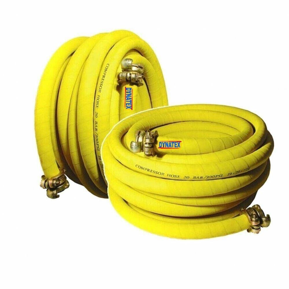 Compressor Air Rubber Hose 3/4" Plant Breaker 2X 15 M Meter and Couplings (50ft)