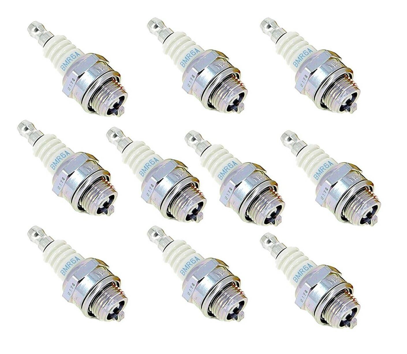 10 x NGK BMR6A Spark Plug 7421 Lawnmower Chainsaw Generator with resistor