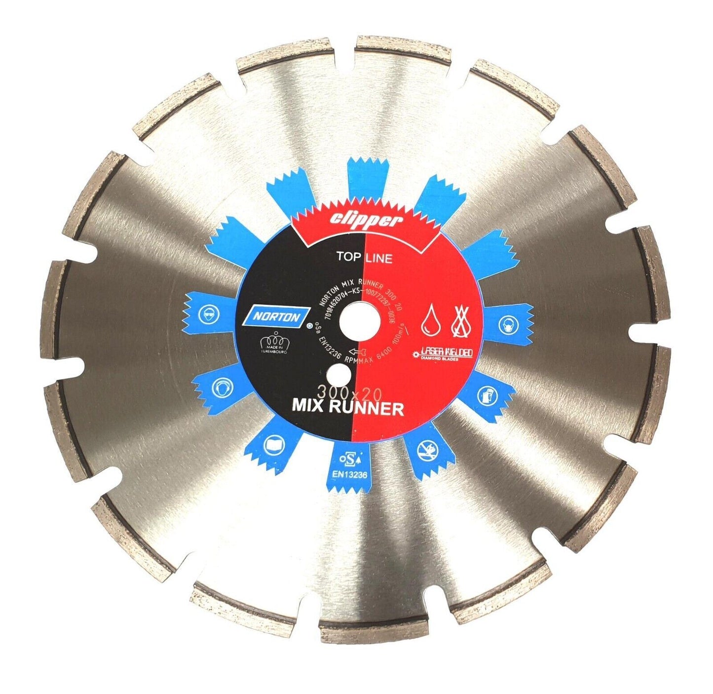 Norton Clipper Diamond Cutting Disc Top Line Mixed Runner  350mm 15'' x 25.4mm