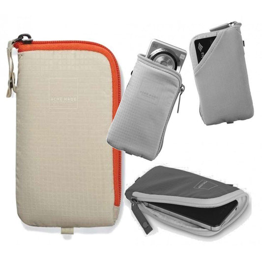 Compact Soft Shell Case Universal Holder Zip Up Bag Digital Camera Phone MP3 Cream NEW  CAM36535 -0WW